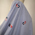 Embroidered Navy & White Stripe ~ Cotton